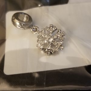 Snowflake Christmas Charms Dangle Crystal Charm Beads for Bracelets Necklaces